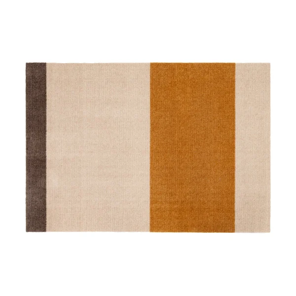 tica copenhagen Stripes by tica, horizontal, tapis de couloir Ivory-dijon-brown, 90x130 cm