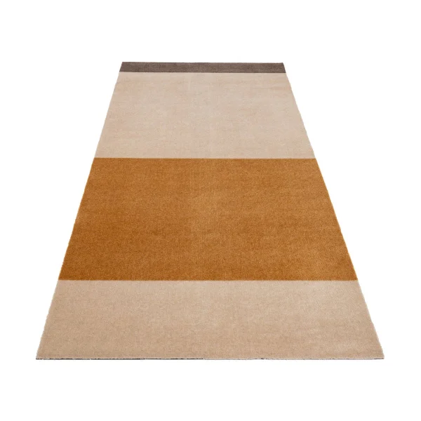 tica copenhagen Stripes by tica, horizontal, tapis de couloir Ivory-dijon-brown, 90x200 cm