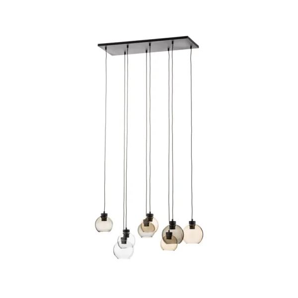TK Lighting - Cubus 8 Suspension Clear/Smoke/Amber Euluna