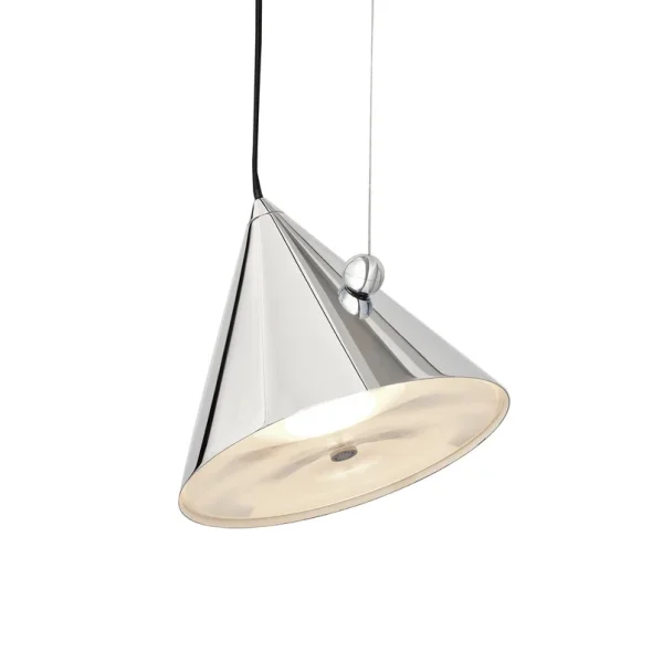 Tom Dixon - Suspension LED Pose, argent, Ø 25 cm acier à intensité variable