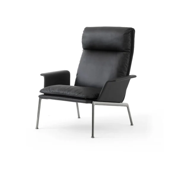 &Tradition Fauteuil lounge Muno LN17 High back Dark chrome-Black