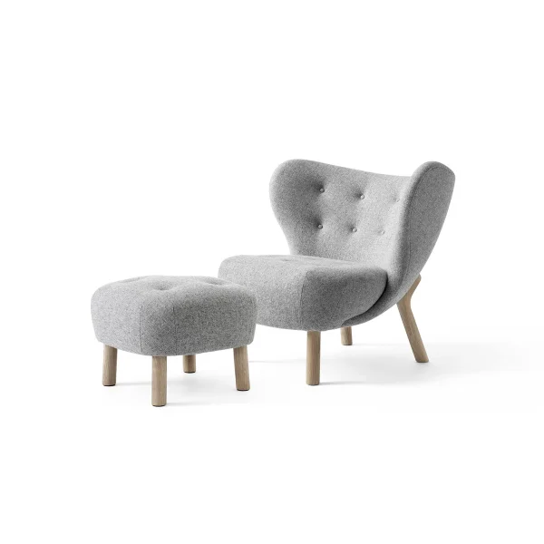 &Tradition Little Petra VB1 fauteuil et pouf ATD1 Chêne huilé blanc-Hallingdal