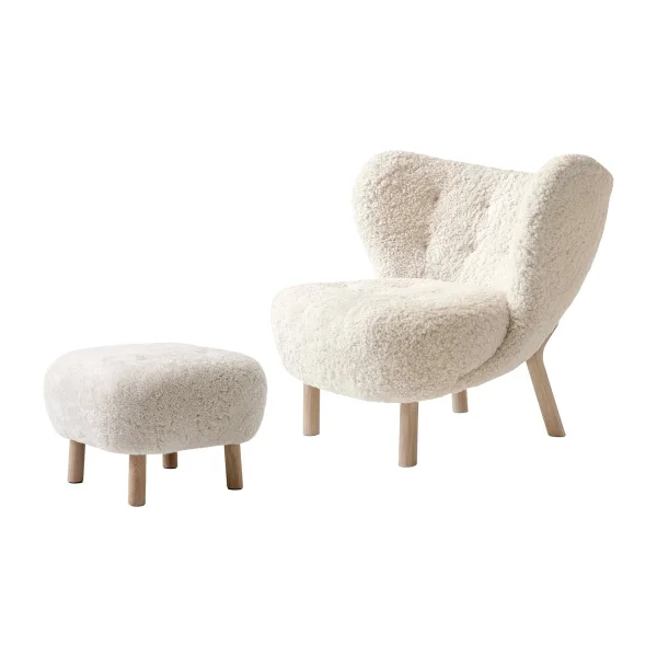 &Tradition Little Petra VB1 fauteuil et pouf ATD1 Chêne huilé blanc-Moonlight