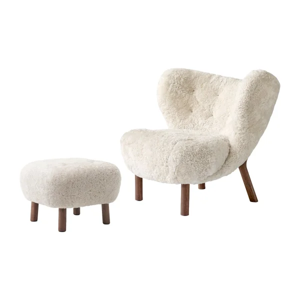 &Tradition Little Petra VB1 fauteuil et pouf ATD1 Noyer huilé-Moonlight