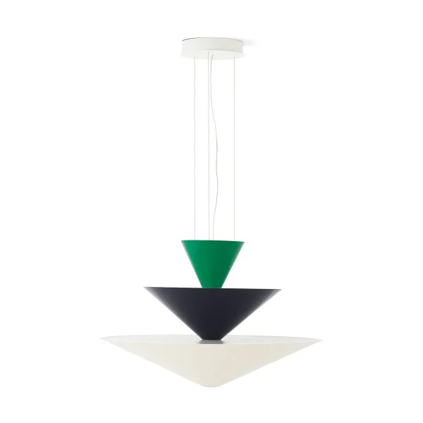 &Tradition Suspension Gio LN15 Ø92 cm Signal green-deep blue-ecru