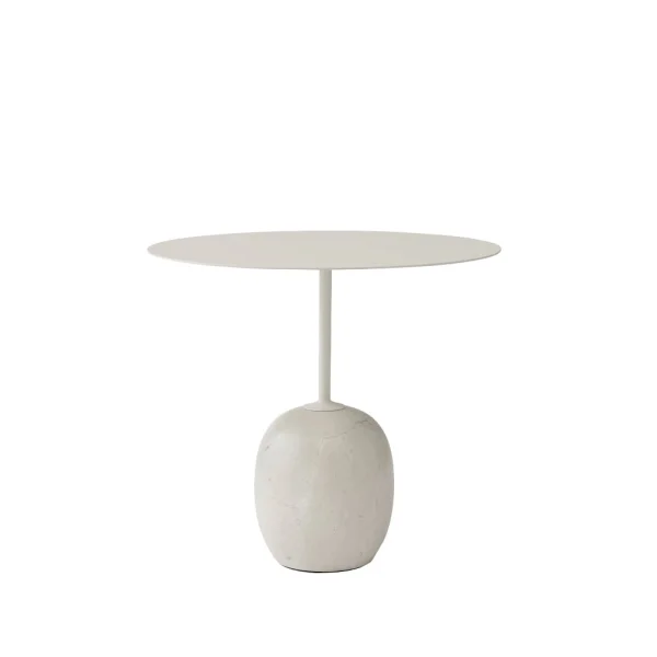 &Tradition Table d'appoint Lato LN9 blanc, marbre crema diva