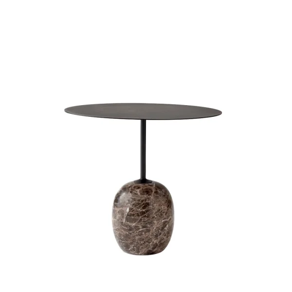 &Tradition Table d'appoint Lato LN9 noir, marbre emperador