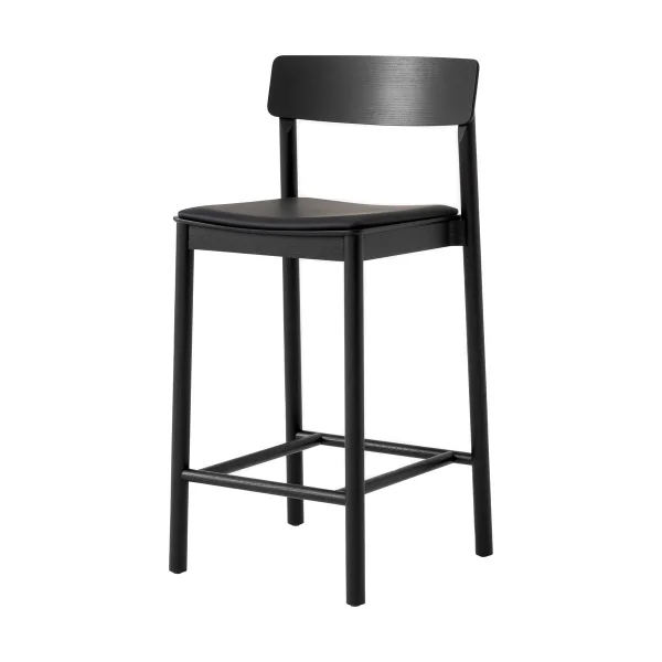 &Tradition Tabouret de bar Betty TK14 Counter Chair 65 cm Cuir noir Noble-frêne laqué noir