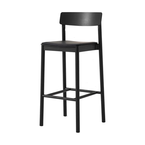 &Tradition Tabouret de bar Betty TK17 Bar Chair 75 cm Cuir noir Noble-frêne laqué noir