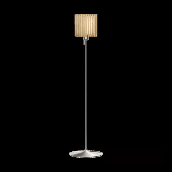 Umage Lampadaire Komorebi medium Chêne carré-Acier brossé