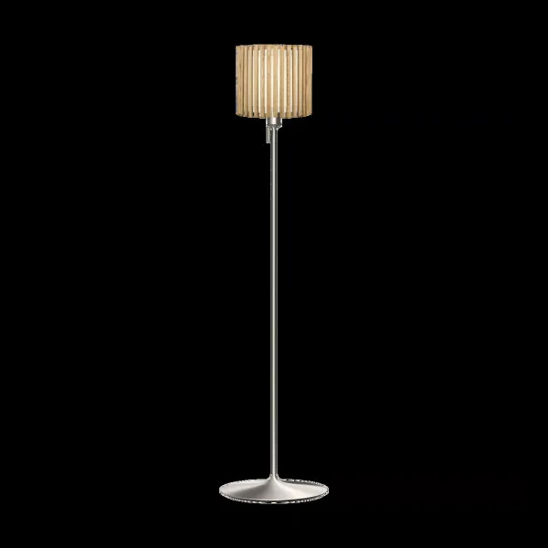 Umage Lampadaire Komorebi medium Chêne circulaire-Acier brossé