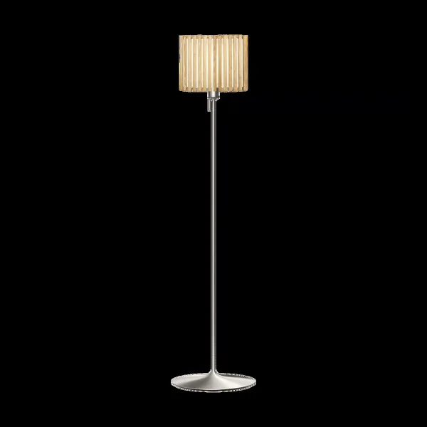 Umage Lampadaire Komorebi medium Chêne rectangulaire-Acier brossé