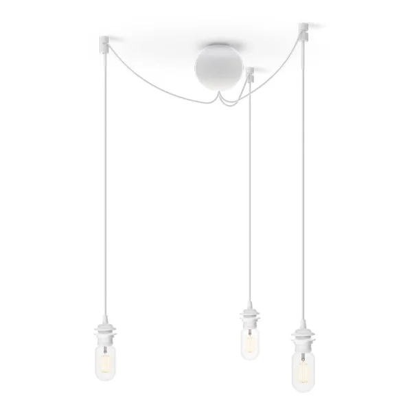 Umage Rosace de plafond avec trois cordons Cannonball Blanc