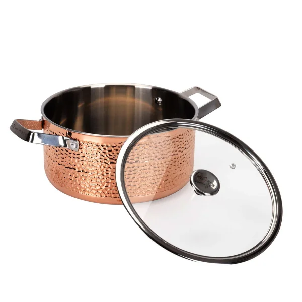 Vargen & Thor Cocotte en cuivre martelée avec couvercle Mjölner Miranda, 4 L