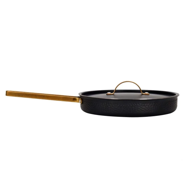 Vargen & Thor Sauteuse martelée noire avec couvercle Arvet Modèle X2, Ø28 cm