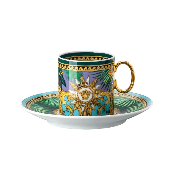 Versace Tasse à espresso avec soucoupe Versace Jungle Animalier Multi