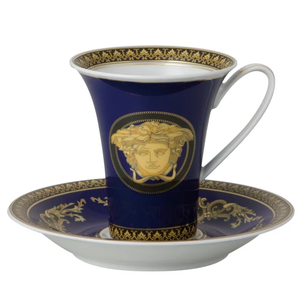 Versace Versace Medusa Blue tasse et soucoupe ensemble