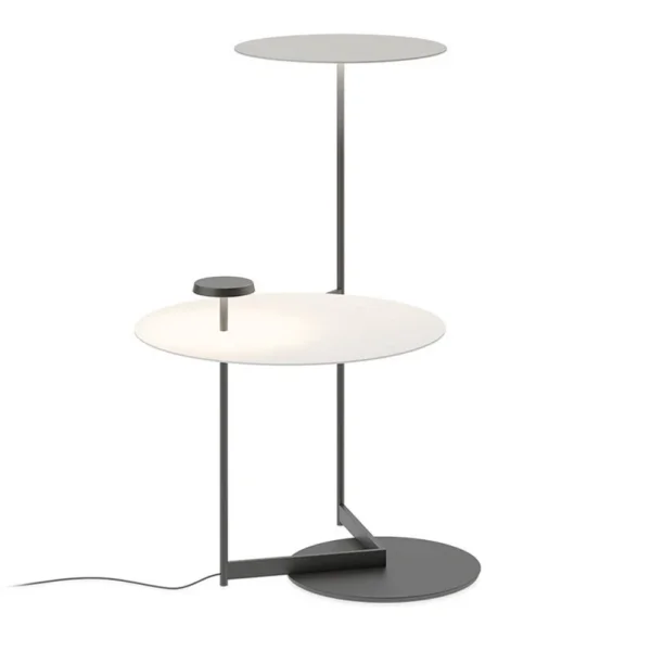 Vibia - Lampe sur pied LED plate 90 cm gris L1, à intensité variable