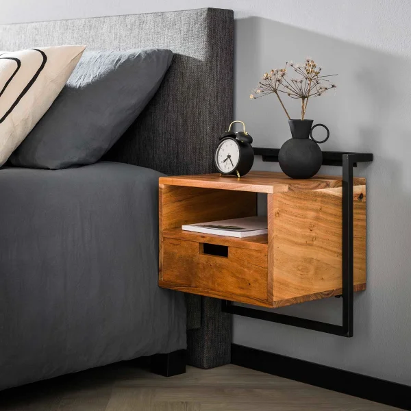 Vico Air Solid - open compartment - table de chevet - 44 x 35 x 45 cm - bois d'acacia