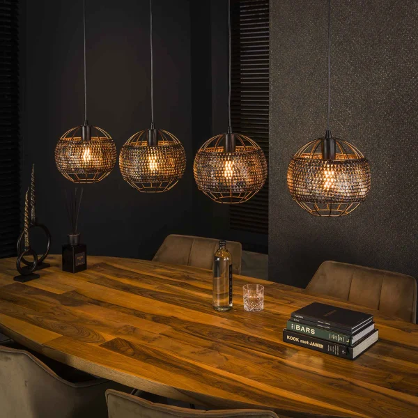 Vico Armor - lampe suspendue - 135 x 25 x 150 cm - noir brun
