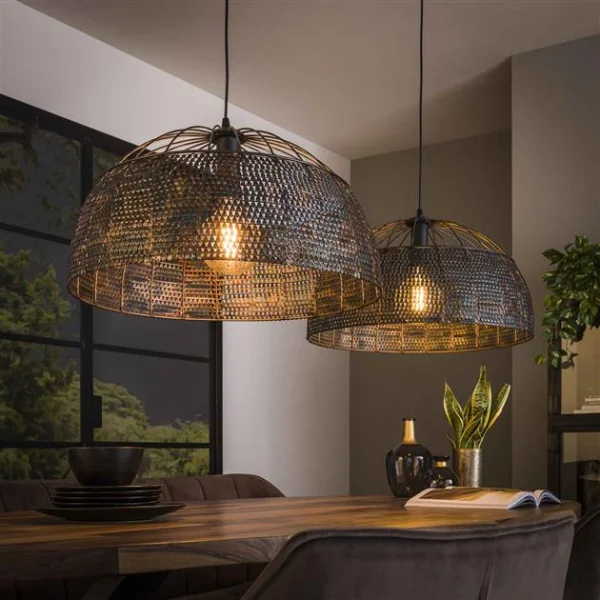 Vico Armor - lampe suspendue - 140 x 9 x 150 cm - noir brun