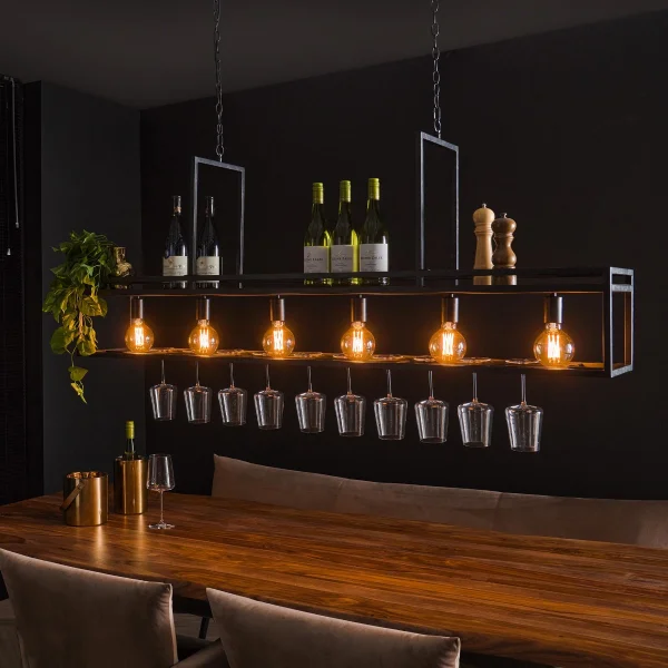 Vico Bar 6L - lampe suspendue - 160 x 28 x 150 cm - artic black
