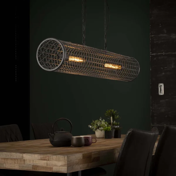 Vico Cylinder - lampe suspendue - 121 x 20 x 150 cm - gris