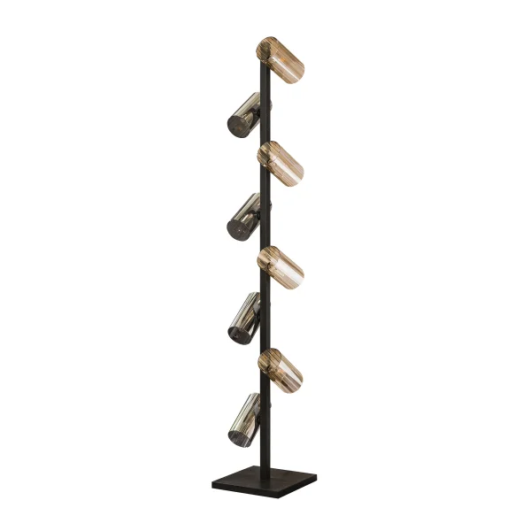 Vico Cylinder Mixed Glass - lampadaire - 175 cm - noir