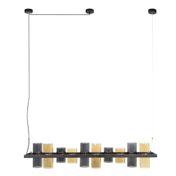Vico Cylinder Mixed Glass - lampe suspendue - 130 x 20 x 150 cm - noir