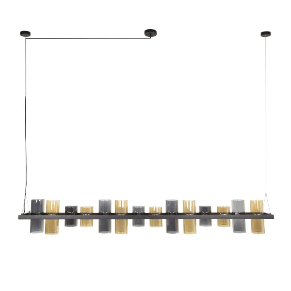 Vico Cylinder Mixed Glass - lampe suspendue - 190 x 20 x 150 cm - noir