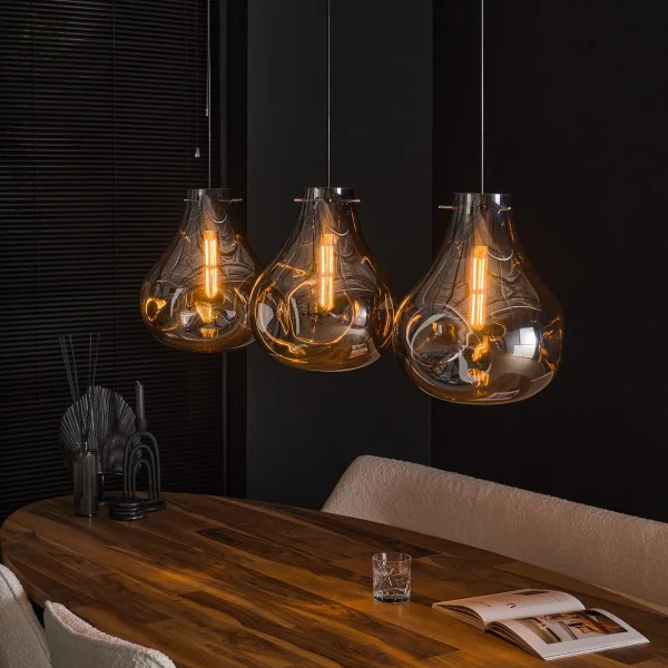 Vico Dimp - lampe suspendue 3L - 115 x 9 x 150 cm - cuivre antique