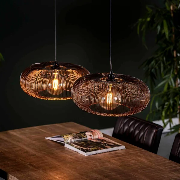 Vico Disk Wire - lampe suspendue - 102 x 43 x 150 cm - nickel noir