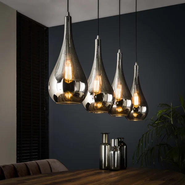 Vico Drop - lampe suspendue - 130 x 20 x 150 cm - verre fumé