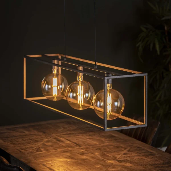 Vico Giant Square - lampe suspendue 3L - 125 x 30 x 150 cm - argent