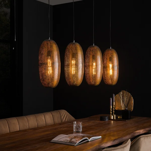 Vico Hoop 4L - lampe suspendue - 125 x 18 x 150 cm - bronze antique