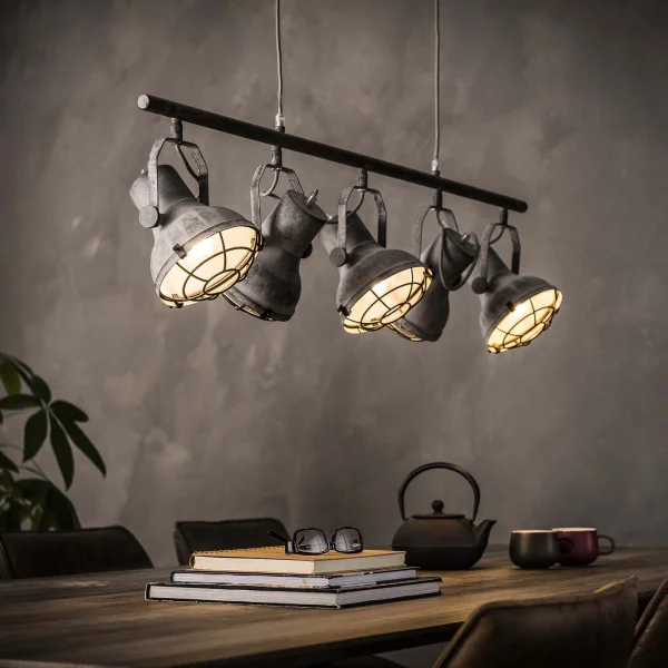 Vico Industrial Concrete - lampe suspendue - 120 x 16 x 150 cm - gris