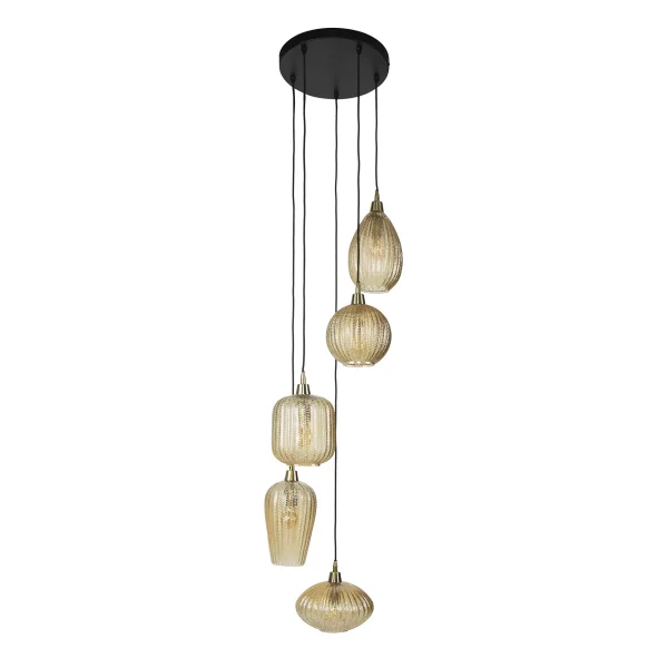 Vico - lampe suspendue - Ø 40 x 180 cm - ambre