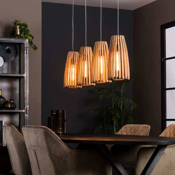 Vico Launch - lampe suspendue - 135 x 20 x 150 cm - bois de manguier