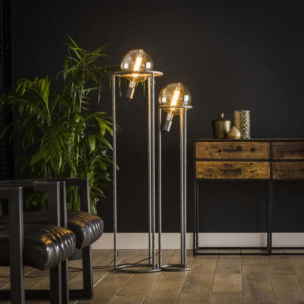 Vico Match - lampadaire - 43 x 30 x 120 cm - vieil argent