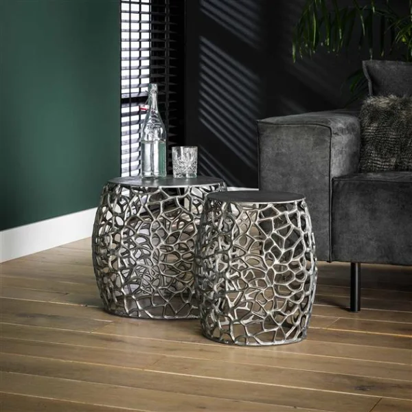 Vico Maze - table d'appoint - 45 x 45 x 42 cm - gris