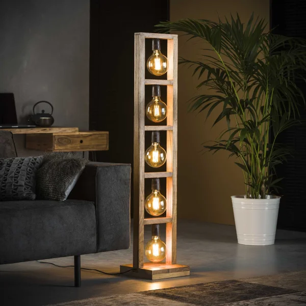 Vico Modulo - lampadaire - 28 x 28 x 135 cm - bois acaccia