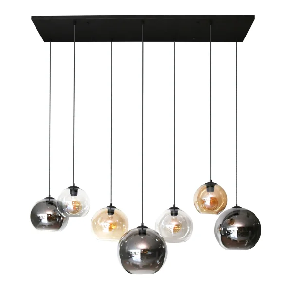 Vico Multi Globe XL - lampe suspendue - 145 x 45 x 150 cm - noir