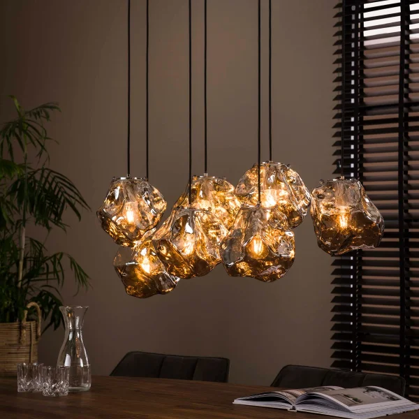 Vico Rock Chrome - lampe suspendue - 95 x 44 x 150 cm - verre chromé