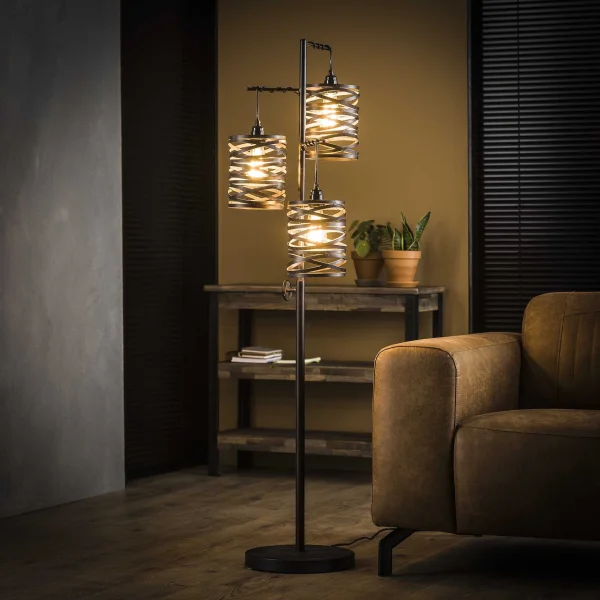 Vico Spindle - lampadaire - 37 x 29 x 150 cm - gris ardoise