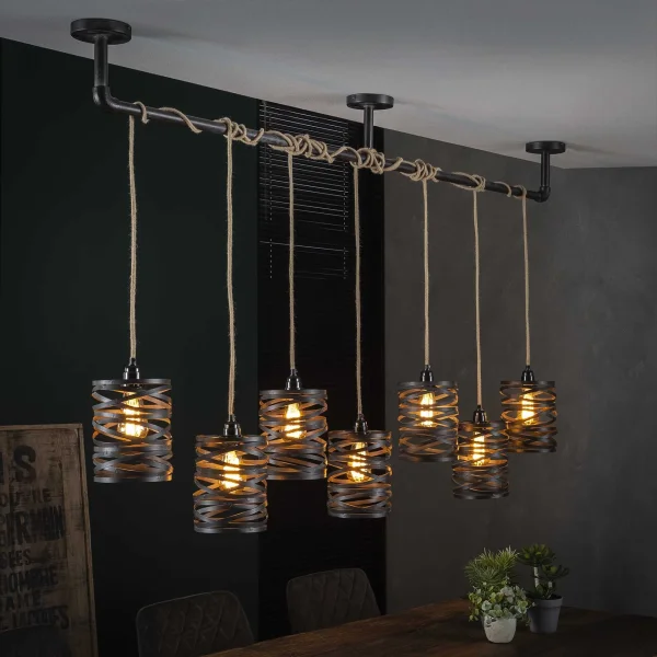 Vico Spindle - Lampe suspendue - 157 x 15 x 150 cm - gris ardoise