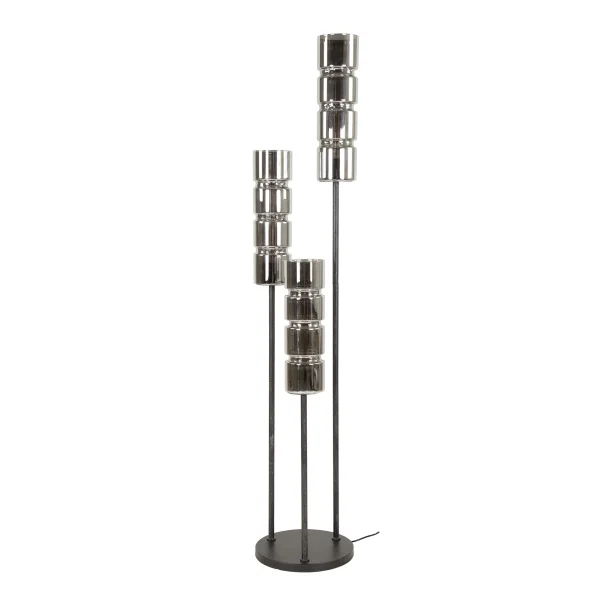 Vico Stepped Cylinder Glass - lampadaire - 155 cm - noir