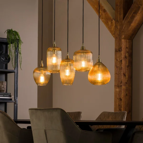 Vico Stripe glass - lampe suspendue - 20 x 120 x 150 cm - or