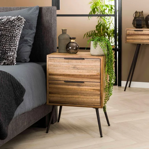 Vico Teca - table de chevet - 45 x 30 x 60 cm - teck