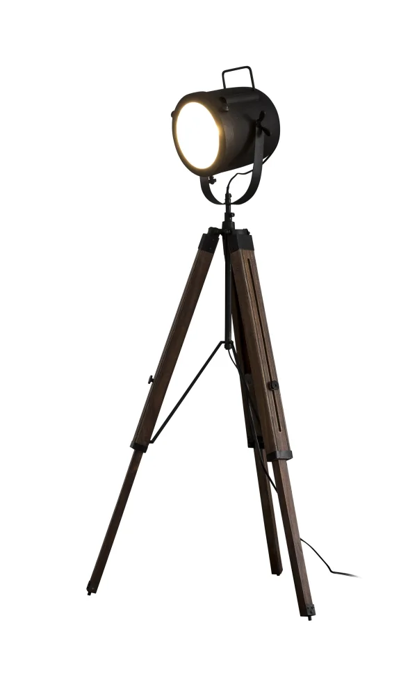 Vico Tripod Vintage - lampadaire - 135 cm - noir
