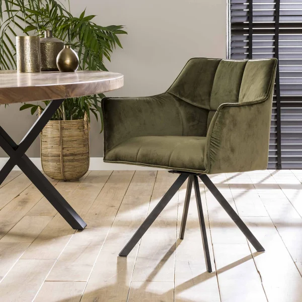 Vico VPE2 - 2 fauteuils pivotants - 62 x 61 x 82 cm - velours vert